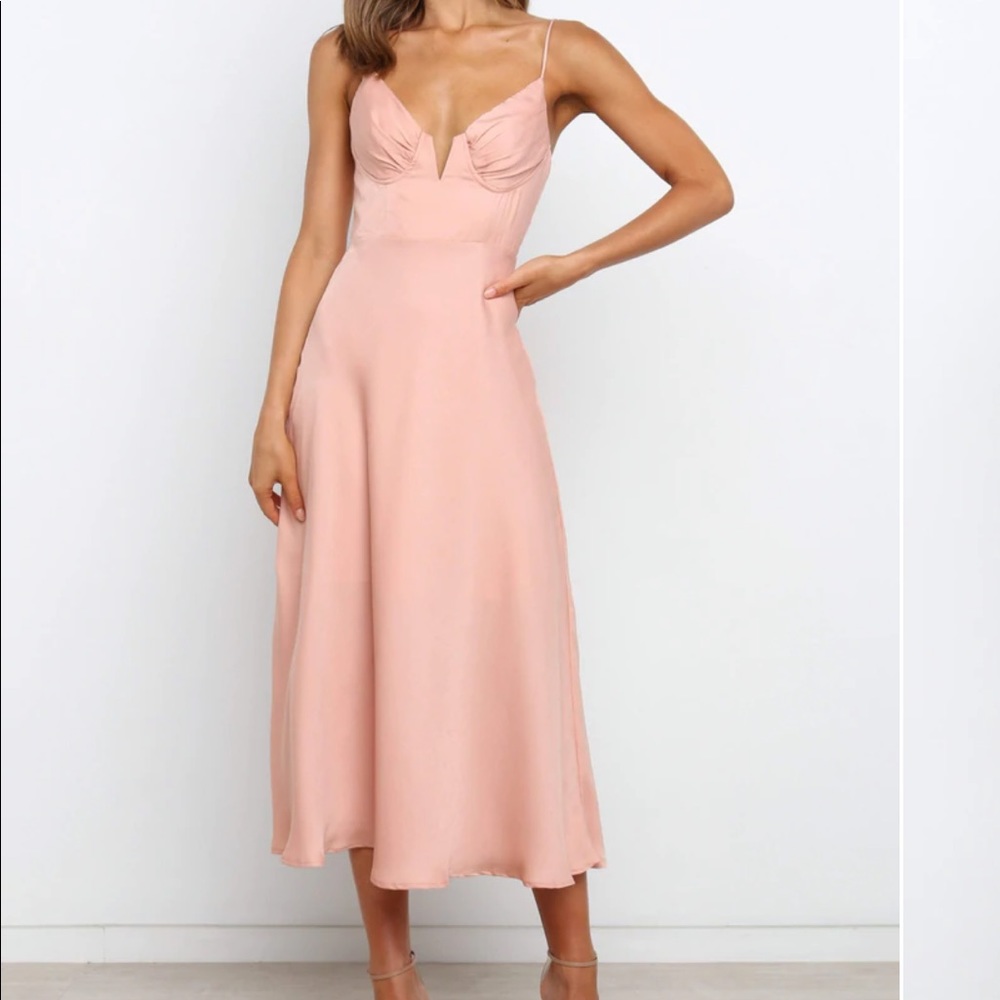 Petal & Pup, Tino Midi Dress, Peach/Blush, Size 6